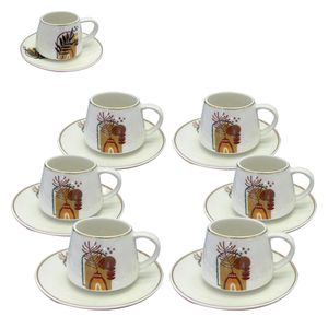 Coffee Cup 6 Set Cups/Saucers CM-GN6-2