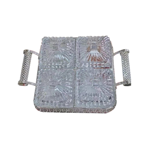 Candy Bowl Set with tray 4Pcs Silver GCB-4S