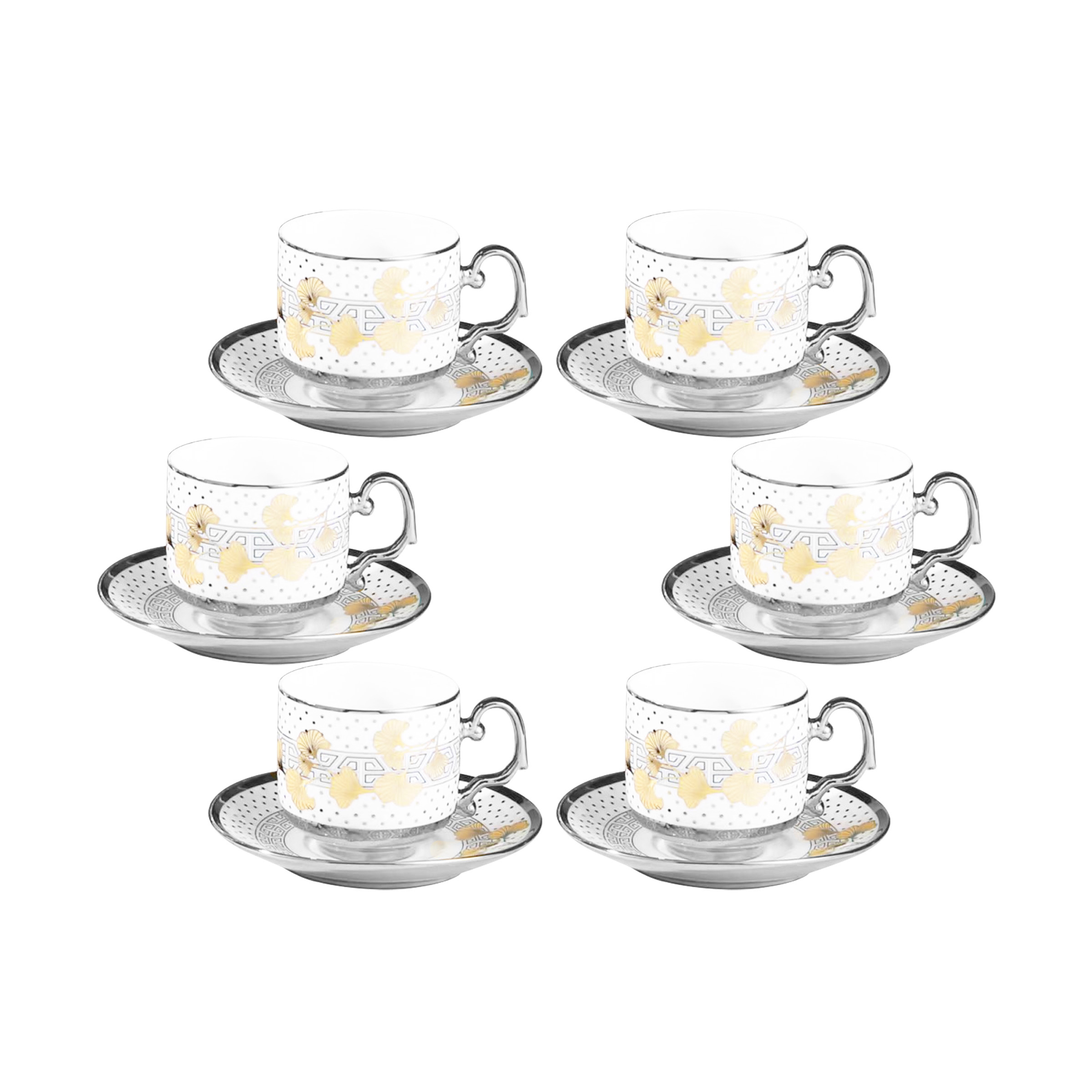 Coffee Cup 6Pcs Set/Saucers 80ml 1013-8