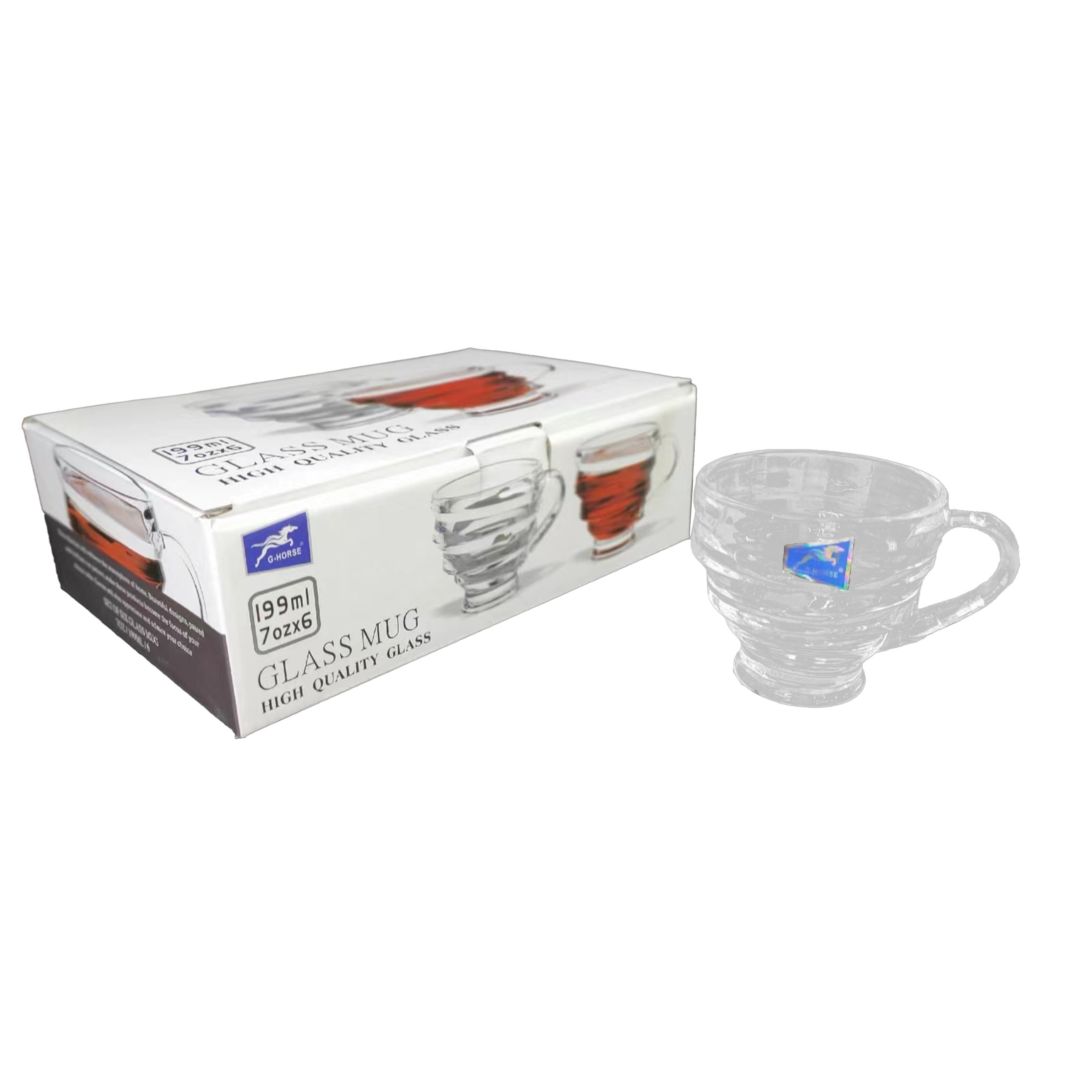 Glass Tea Cup Set 6Pcs 199ml BMZ27004Q (4D3A)