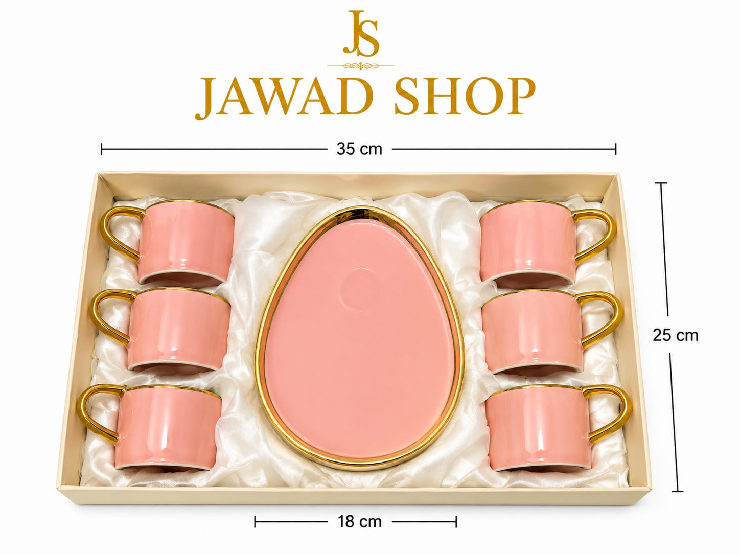 Luxury Coffee Cups Set with Serving Tray