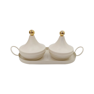 Candy Bowls with Lid 2ps Swr with Tray 37x15x14cm (14.57x5.91x5.51inch) ZL24-284B