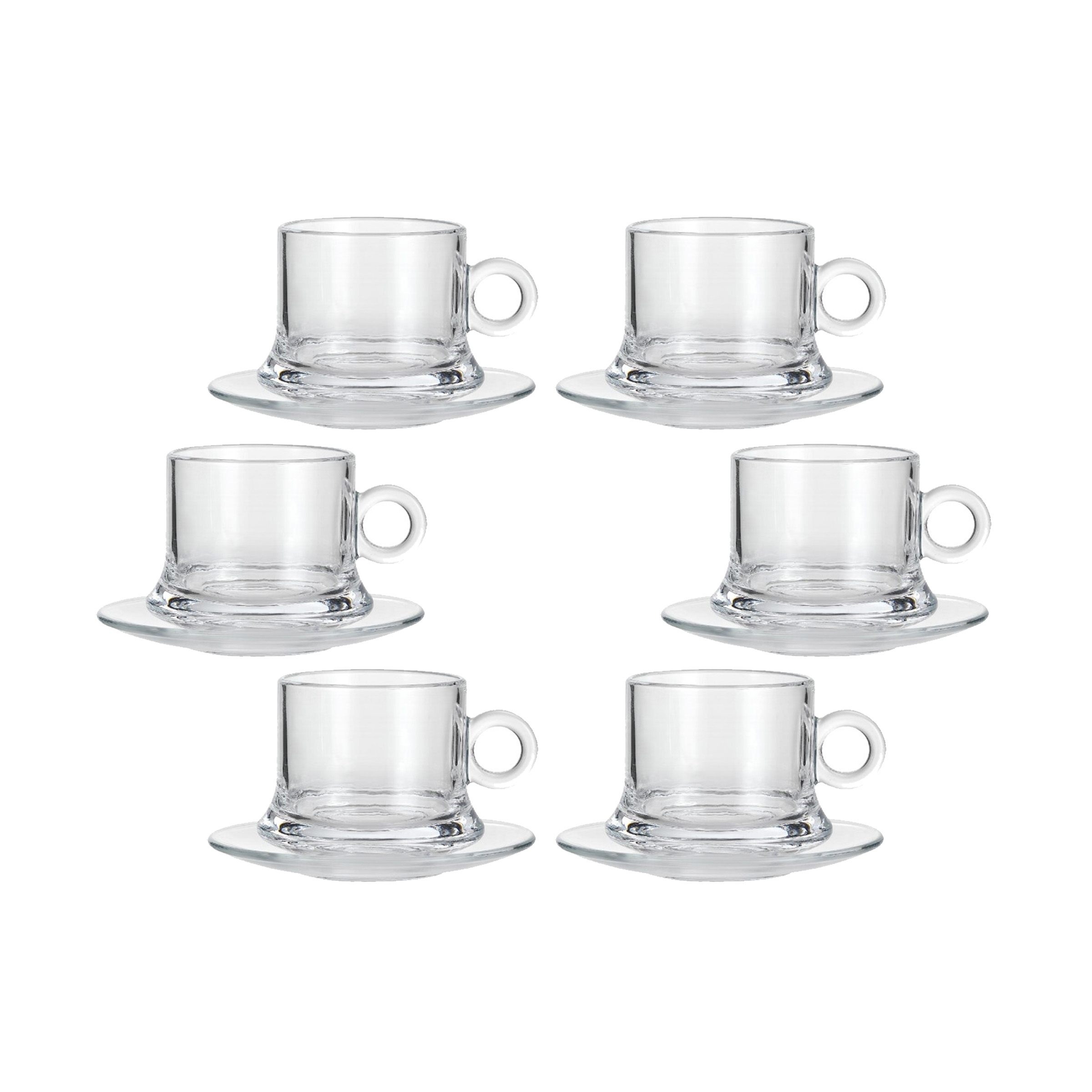 Glass Tea Cup 6Pcs Cups/Saucers 170ml DSCF063-2/L12