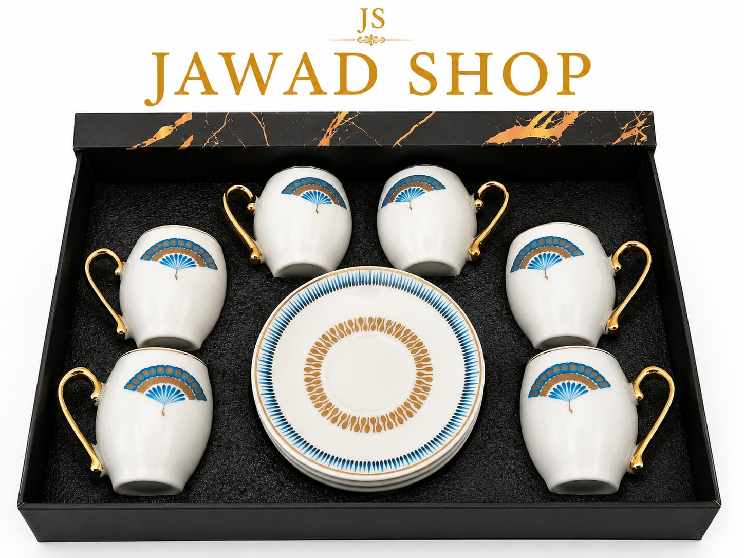 Luxury Coffee Cups Set with Saucers