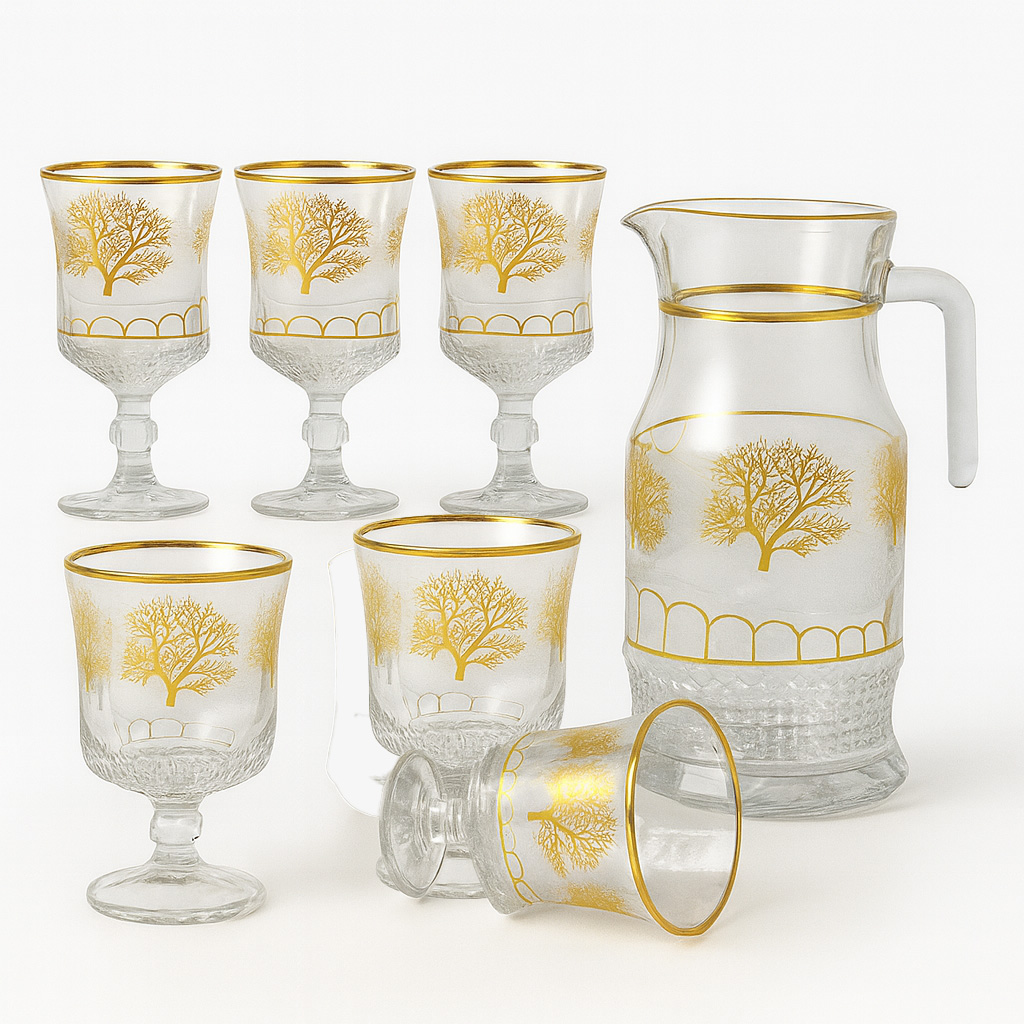 Glass Pitcher & Cup 7 Set Pitcher/Cups 1845-7FGA-108