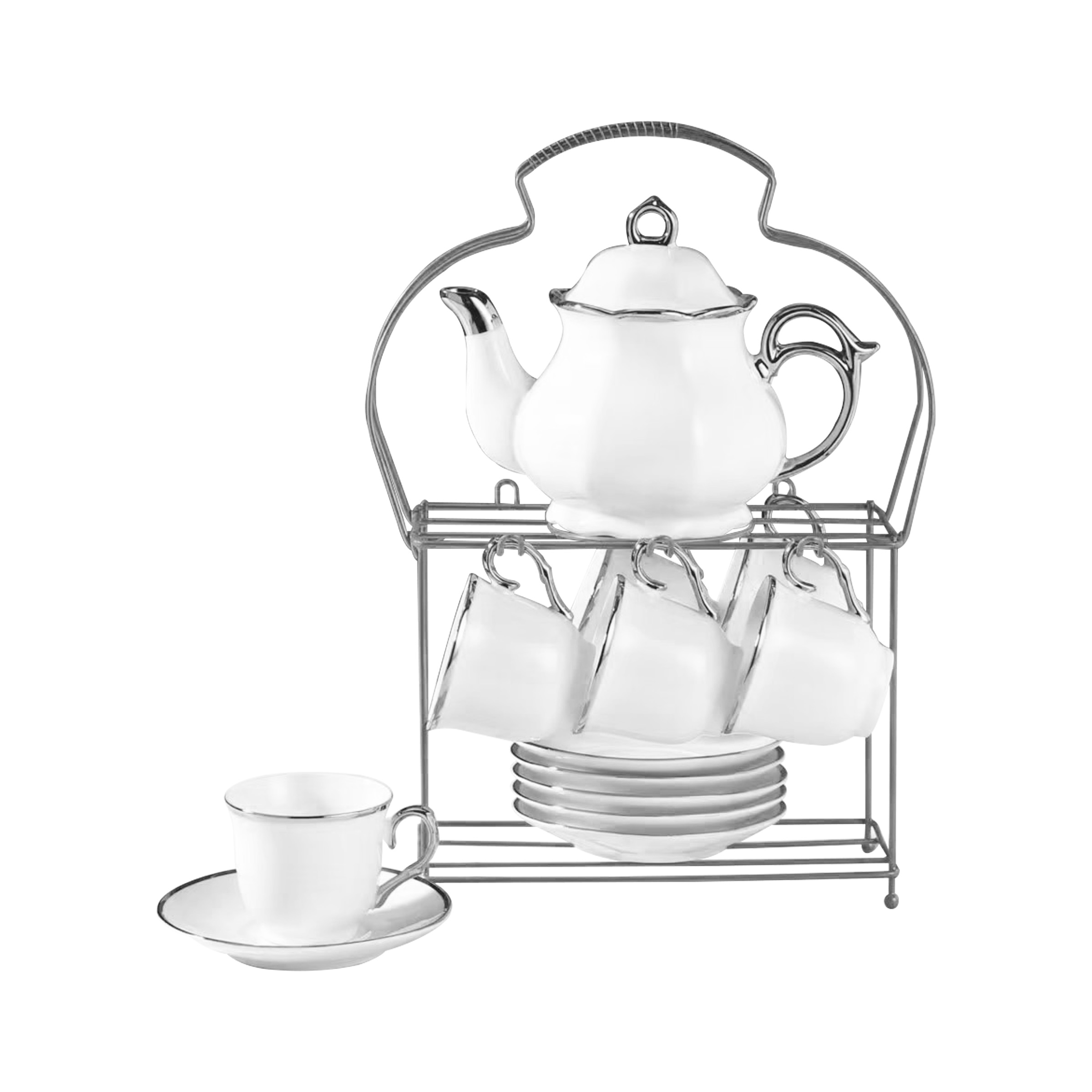 Coffee Cup 8 Set Cup/Pot/Tray Set/Saucers Pot 450ml 80ml 1013-2