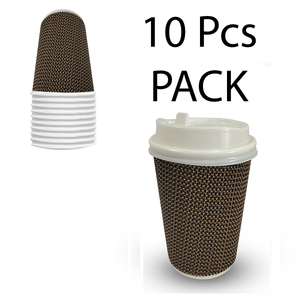 12OZ Ripple Paper Cup/Lid Set 10Set Pack