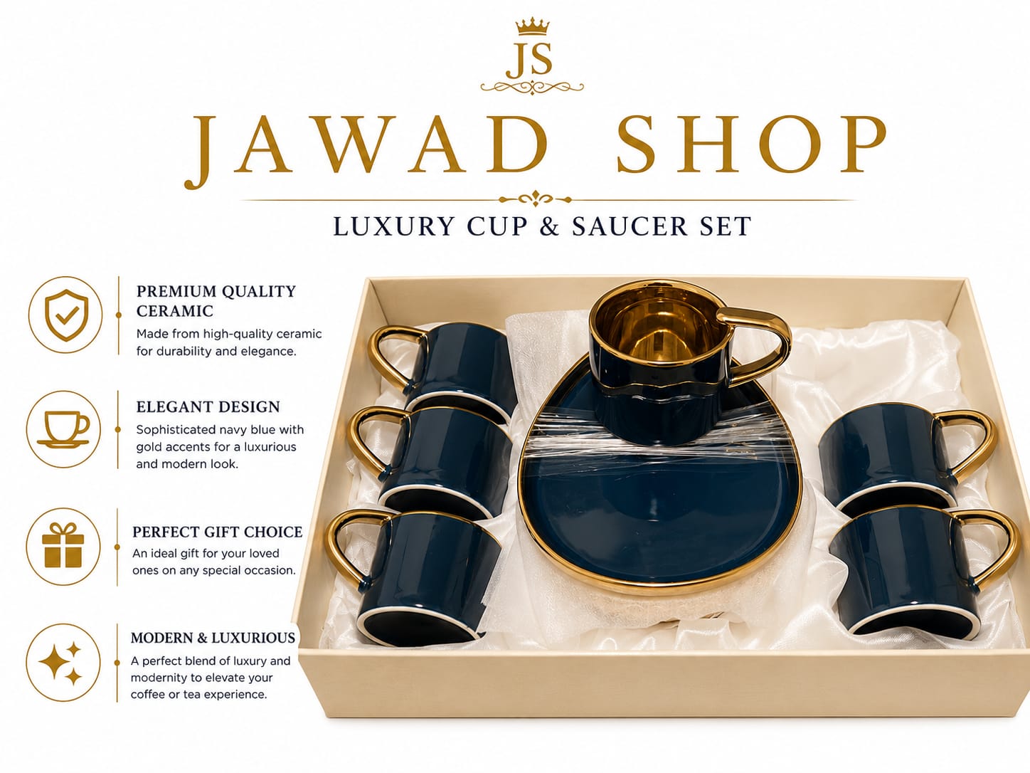 Luxury Turkish Coffee Cups – Green & Gold