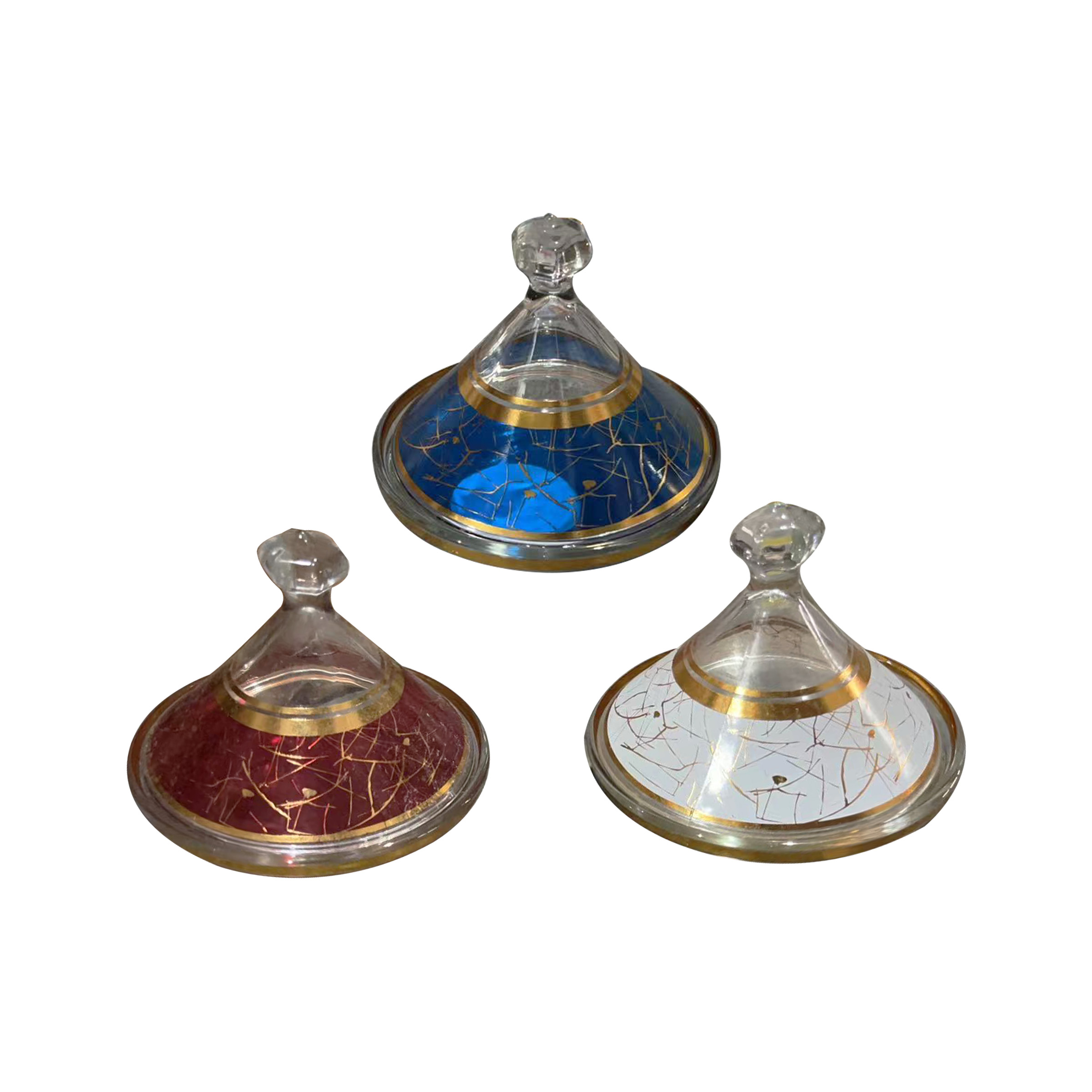 Glass Bowl with Lid Colorful TG29279