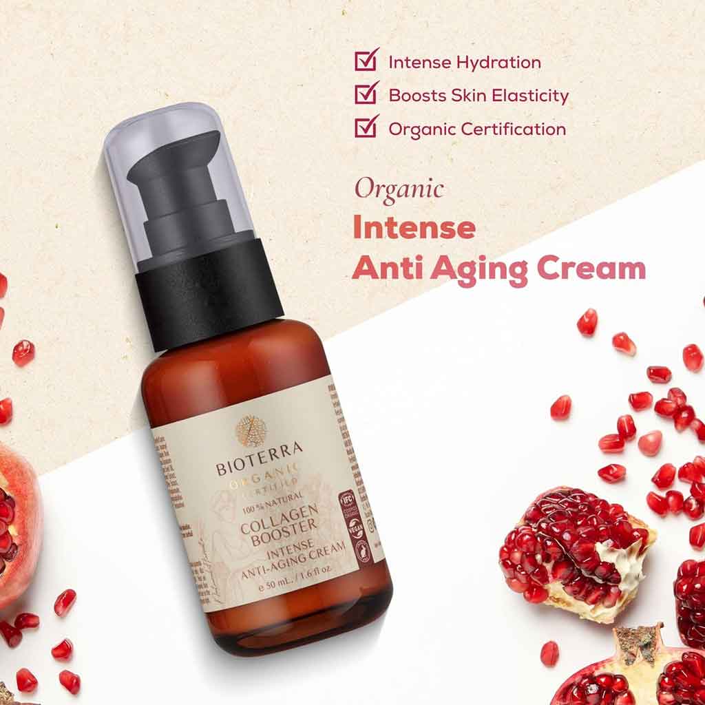 Bioterra Organic Collagen-Boosting Anti-Aging Face Cream – 50 ml | Smooths & Firms Skin