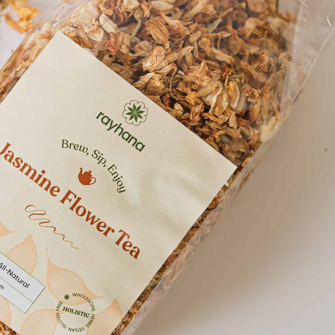 Jasmine Flower Herbal Tea – Rayhana Organics – Whole Dried Blossoms